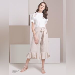 plains & prints hazelwood neutral lagenlook minimalist culotte pants